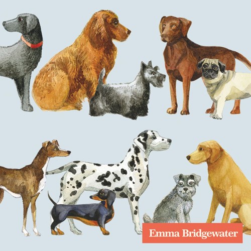 Cocktail Napkins Dogs light blue